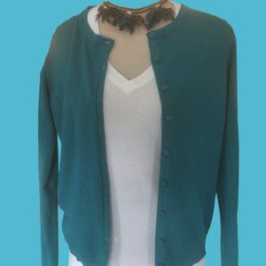 JOAN VASS - TURQUOISE CARDIGAN  XS